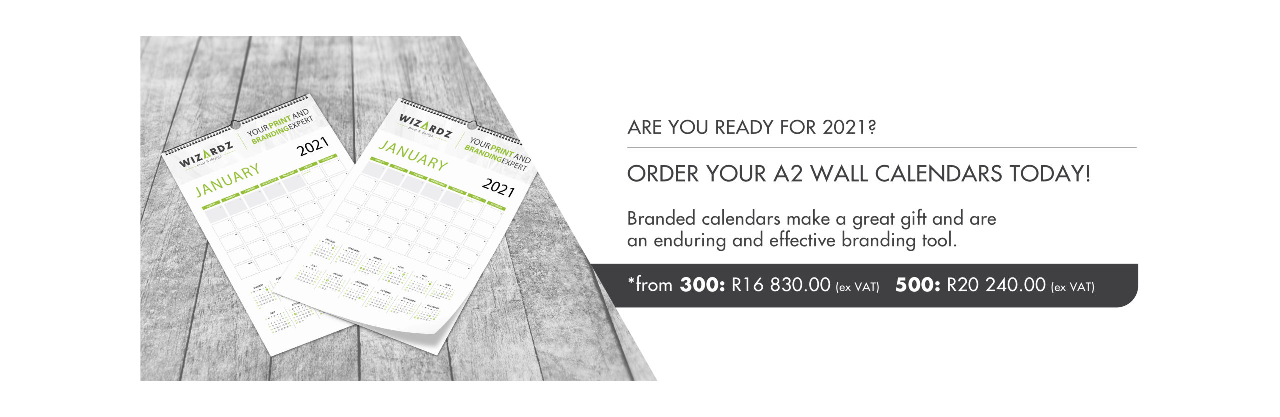 Wall Calendar Promotions Website Banner